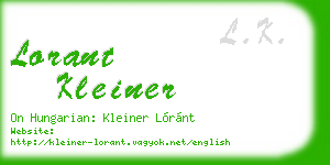 lorant kleiner business card